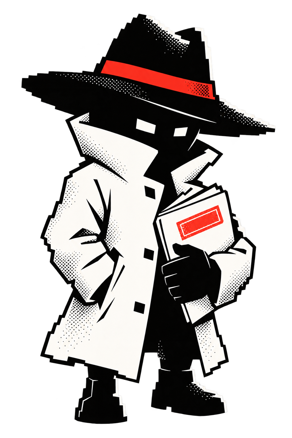 SNITCH, a white-coated informant holding a case file
